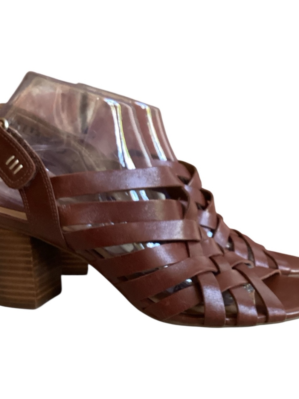 Clarks Artisan Ralene Woven Leather Block Heel Sandal Brown size 9.5 - Picture 7 of 11